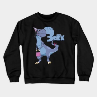 Kids Three Rex T-Rex Birthday 3 Year Old Girl Boy Kids design Crewneck Sweatshirt